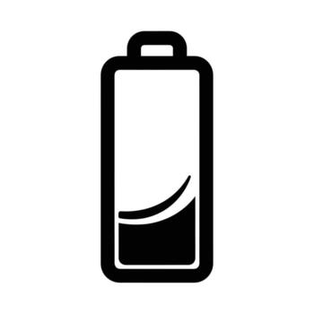 ilustración de un bajo batería, indicando poder es corriendo fuera y necesidades a ser recargado pronto para continuado utilizar vector