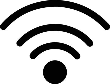 Wireless Connectivity Icon, Black Symbol for Internet Access and Network Signal vector