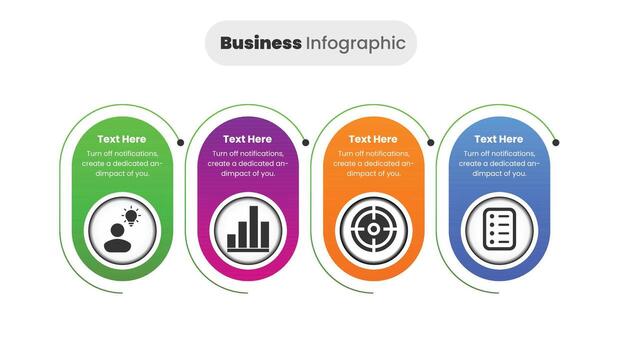 Horizontal Business Process Infographic Timeline with Workflow Chart and Presentation vector