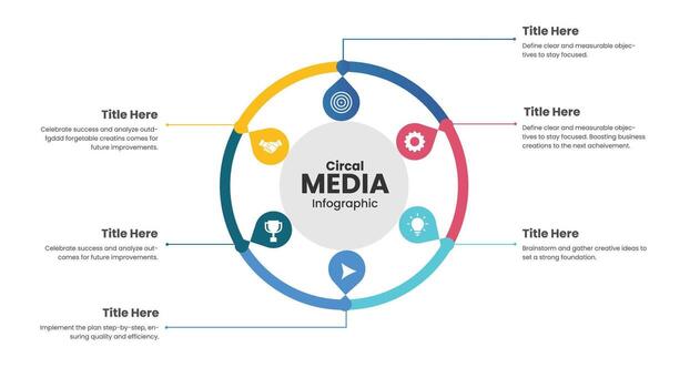 Circle Infographic Diagram with Workflow Steps and Business Process vector