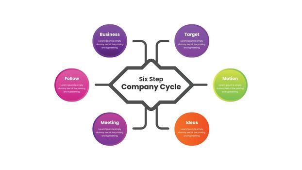 Colorful Circle Infographic Diagram with Workflow Process vector