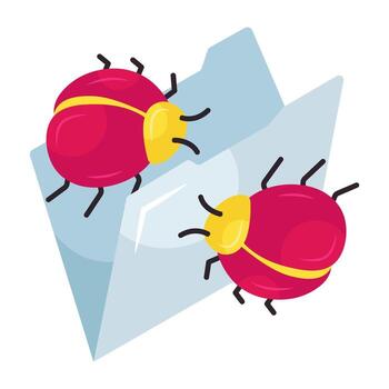 A unique design icon of folder bug vector