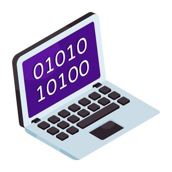 An icon isometric design of binary code vector