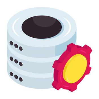 An isometric icon design of database management vector
