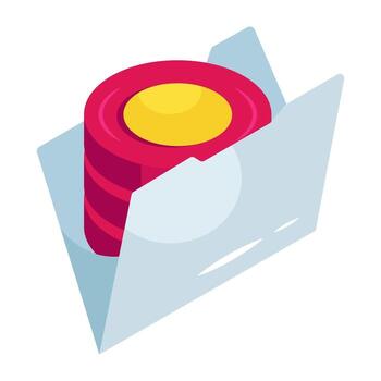 un isométrica icono diseño de base de datos carpeta vector