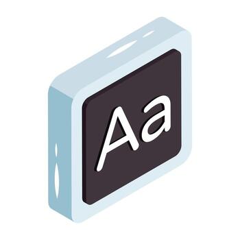 Isometric design icon of font tool vector
