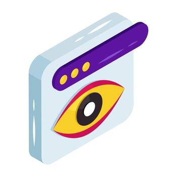 Isometric isometric design icon of web monitoring vector