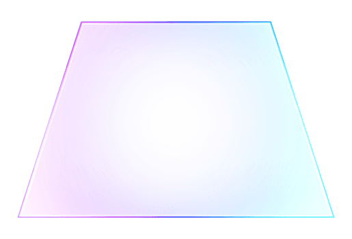 Minimal 3D glass style trapezoid shape in purple and blue gradient. Useful for modern design, abstract elements, and geometric projects png
