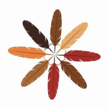 Symbol of Unity and Diversity Represented by Feathers vector