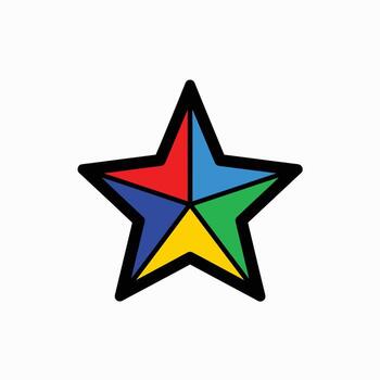 resumen vistoso estrella forma simbolizando unidad y diversidad de ideas vector