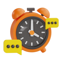 3d charla hora con habla burbuja icono png