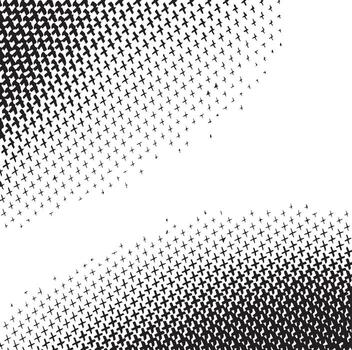 Abstract black and white pattern with fading cross shapes vector