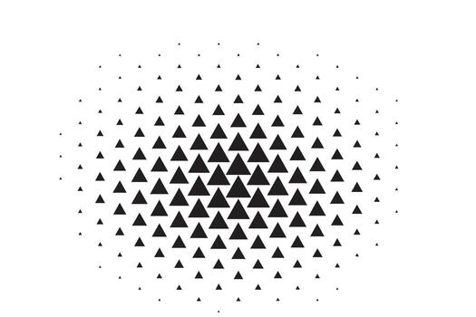 Geometric black triangle pattern with fading dots vector