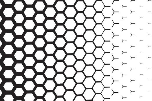 Geometric hexagonal pattern fading to white vector