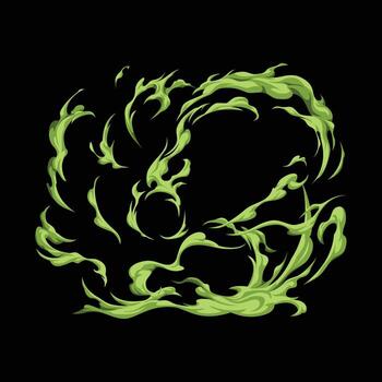 Green abstract swirl design vector