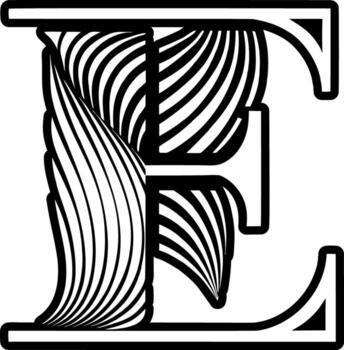 The letter e is made up of a swirl pattern vector