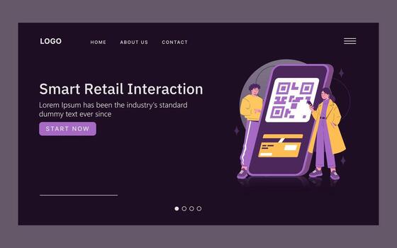 inteligente Al por menor Interacción con qr código tecnología vector