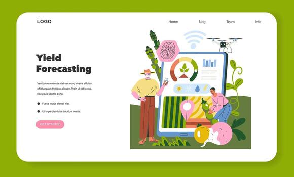 Yield Forecasting Concept with Interactive Elements vector