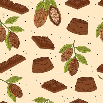 Cocoa and chocolate pattern design vector