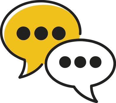 Arte de dos habla burbujas superposición, , simbolizando comunicación, diálogo, y el intercambiar de ideas en en línea plataformas y social medios de comunicación interacciones vector