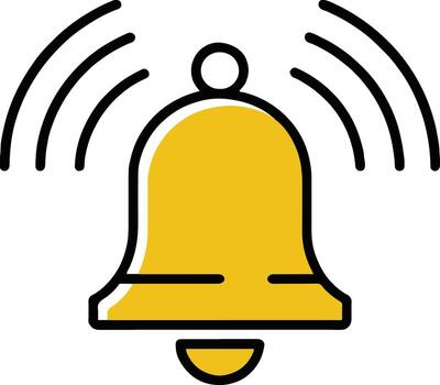 Art of ringing bell icon, a simple and modern design element for notification, alert, or reminder, perfect for user interface and graphic design projects vector