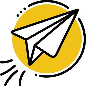 Art of paper plane icon, a symbol of travel, communication, and sending messages, perfect for user interface and graphic design projects with modern style vector