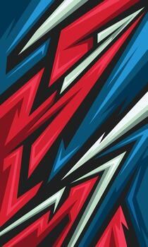 resumen rojo y azul geométrico carreras rayas jersey diseño vector