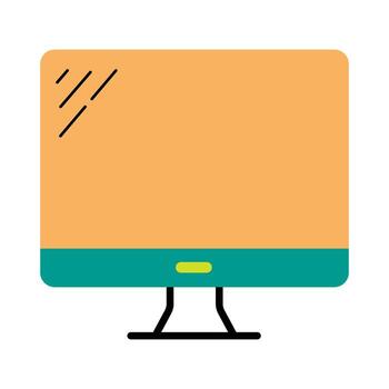 Simple flat design illustration of a desktop display or PC screen.Colorful graphic of a computer screen for web and business concepts. vector