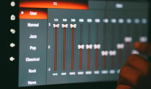 Audio Equalizer Interface with Frequency Adjustments for Customized Sound Settings photo