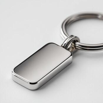 Close-up of a metal keychain on a surface photo