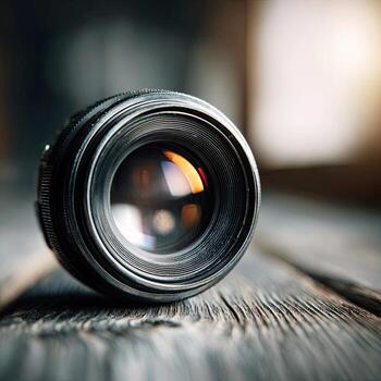 Close up of unmarked camera lens 2 photo