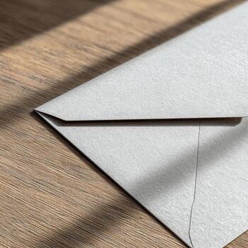 Close up of a clean blank business envelope photo