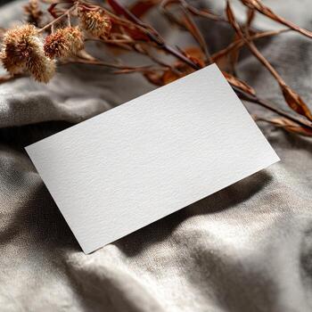 Close up of a blank card on a surface photo