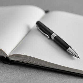 Open notebook with blank page 2 photo