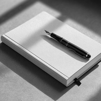 Close up of sleek blank notebook 2 photo