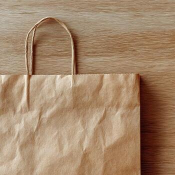 Close up of a plain paper bag photo