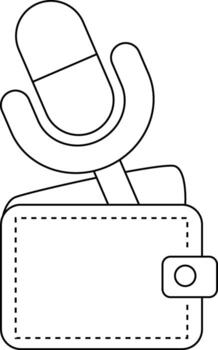 wallet icon and microphone icon with white background vector