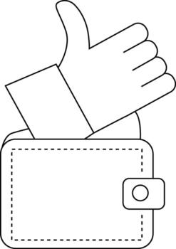 wallet icon and like icon with white background vector