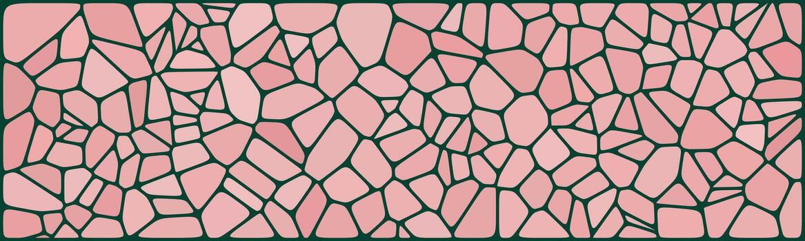 resumen rosado mosaico modelo con irregular parecido a una piedra formas resumido en oscuro líneas. vector