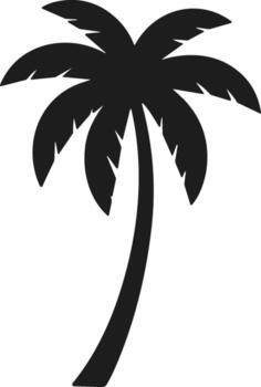 Minimal Palm Tree Silhouette - Tropical Beach Icon for Summer Design Projects vector