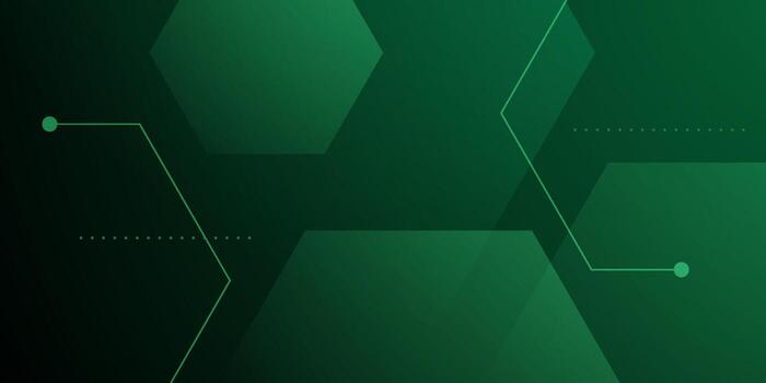 Hexagonal background with dark green color design. Simple elegant pattern with technology style background. vector