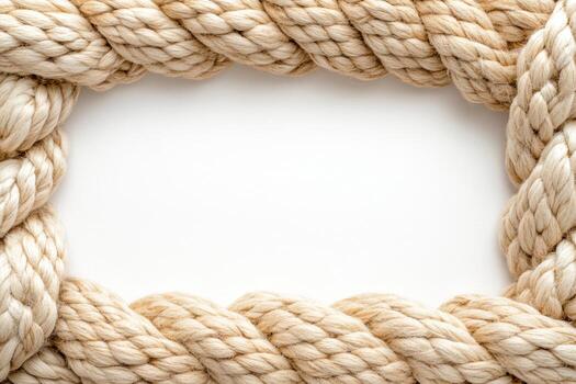 Natural rope frame with textured fibers for various creative uses photo