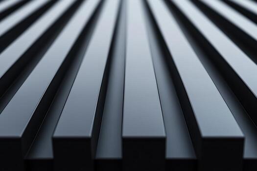 Close-up view of sleek black metal bars arranged in parallel lines photo