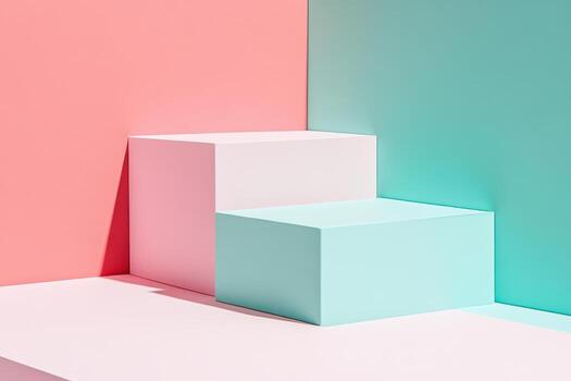 brillante pastel geométrico formas formar un moderno artístico monitor foto