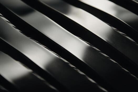 textura de suave negro metal tiras reflejando ligero en un sutil modelo foto
