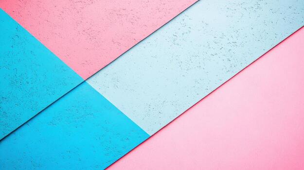Colorful geometric pattern with pink and blue shapes on textured surface photo