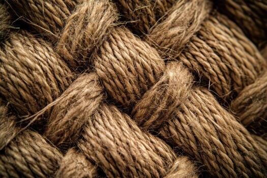 Close up of natural fibers woven into a textured pattern in sunlight photo
