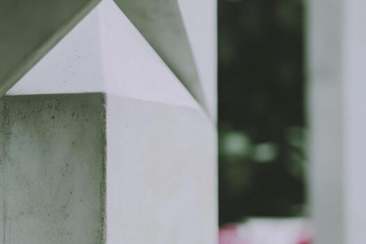 Concrete architectural detail showcases unique design in urban setting photo