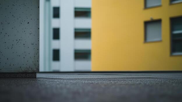 Modern architecture reflects urban design with contrasting colors in the city photo