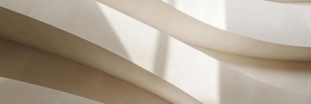 Abstract curves and light interplay in a minimalistic interior space photo